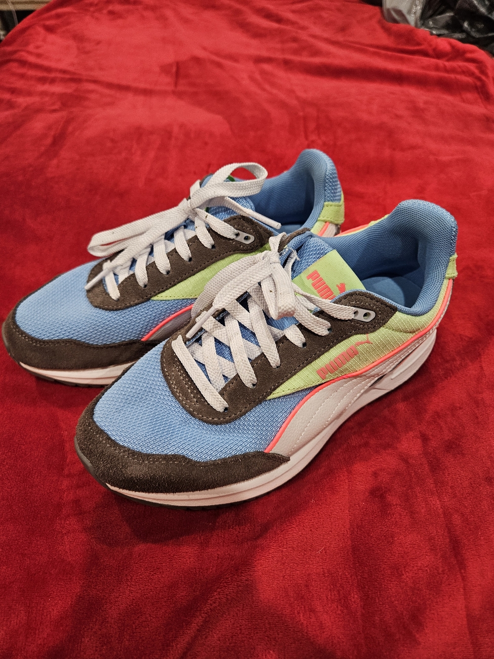 Puma Women's Light Blue, Green & Coral Retro Runner Sneakers